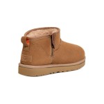 UGG Women's Classic Ultra Mini Zip Boot Chestnut/Orange Soda 1143984 UGG Women's Classic Ultra Mini Zip Boot Chestnut/Orange Soda - Sheepskin-Lined Suede Boots