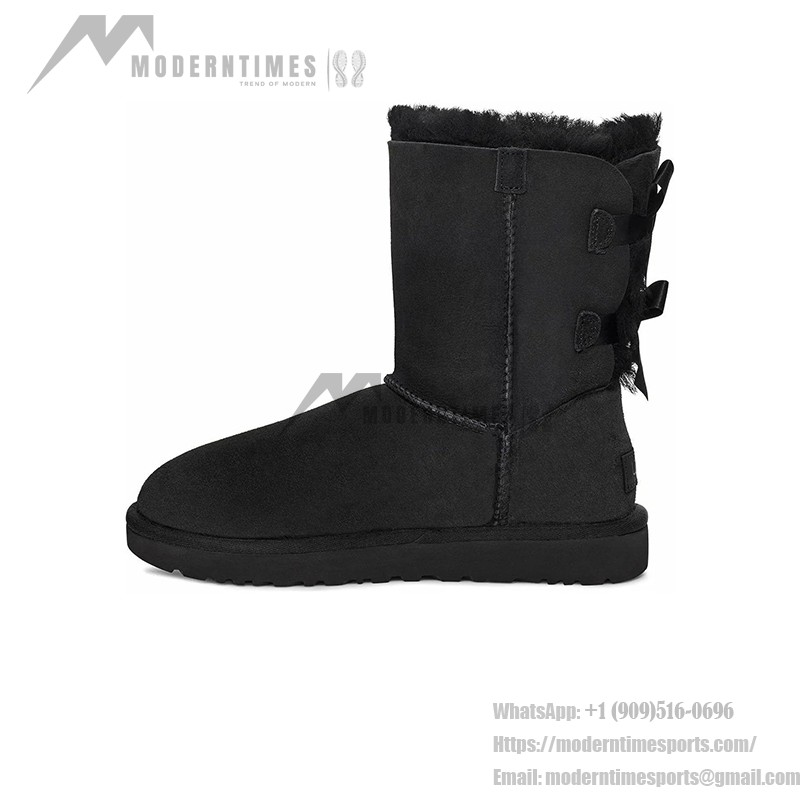 UGG ウィメンズ ベイリー ボウ II ブーツ ブラック 1016225 - スタイリッシュで快適な冬用ブーツ UGG ウィメンズ ベイリー ボウ II ブーツ ブラック 1016225 - リボン付き冬用ブーツ