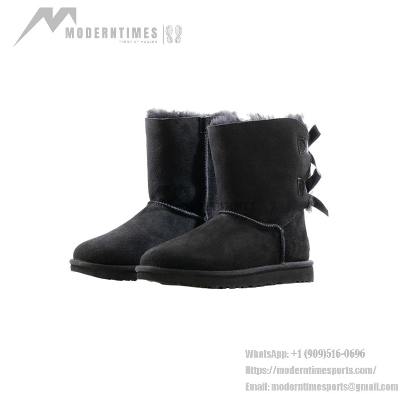 UGG ウィメンズ ベイリー ボウ II ブーツ ブラック 1016225 - スタイリッシュで快適な冬用ブーツ UGG ウィメンズ ベイリー ボウ II ブーツ ブラック 1016225 - リボン付き冬用ブーツ