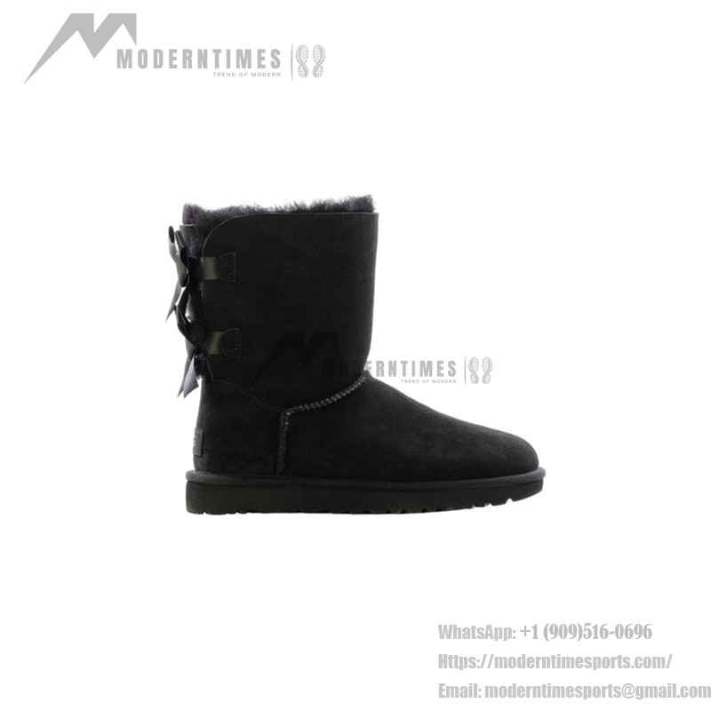 UGG ウィメンズ ベイリー ボウ II ブーツ ブラック 1016225 - スタイリッシュで快適な冬用ブーツ UGG ウィメンズ ベイリー ボウ II ブーツ ブラック 1016225 - リボン付き冬用ブーツ