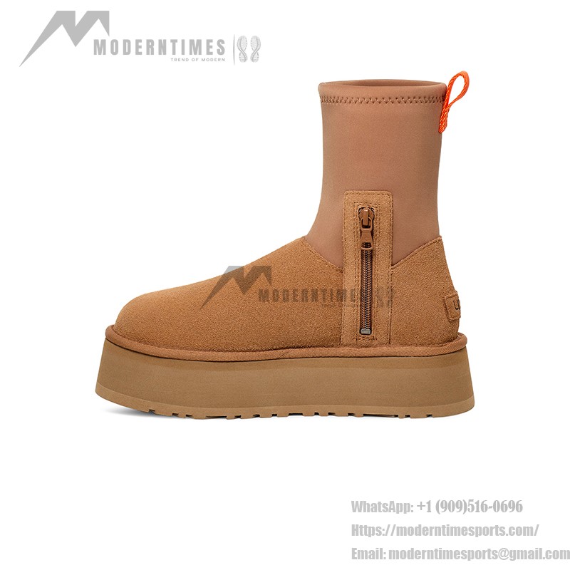 UGG レディース クラシック ディッパー チェスナット 1144031 UGG レディース クラシック ディッパー チェスナット 1144031 - ジッパー付き防水プラットフォームブーツ