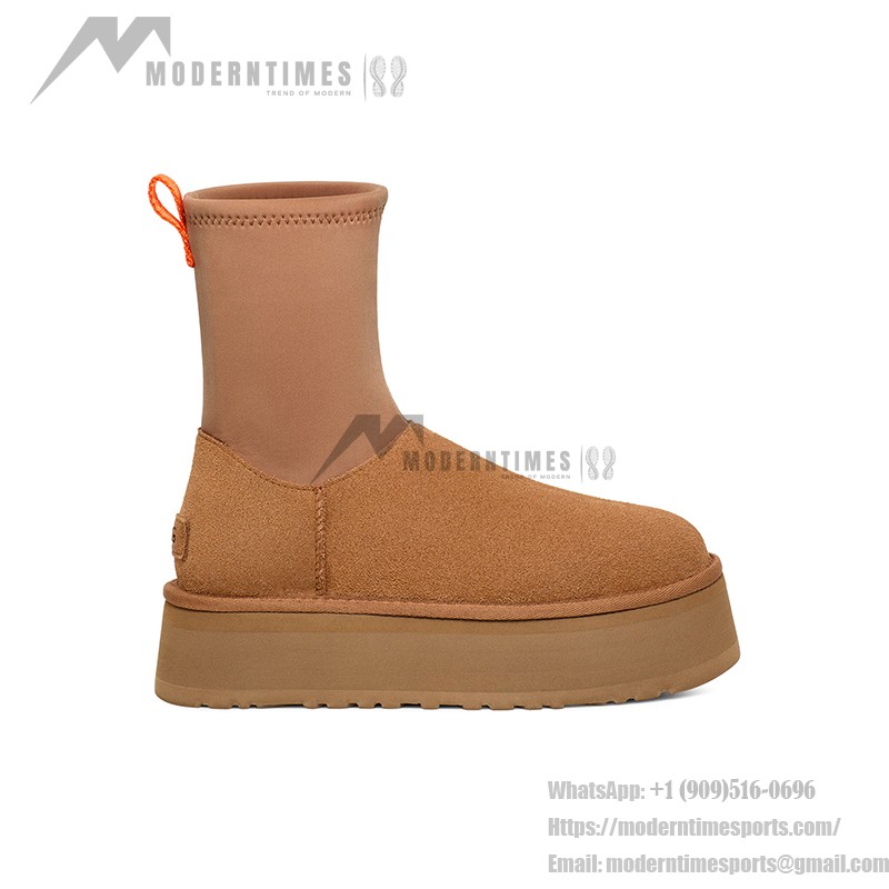 UGG レディース クラシック ディッパー チェスナット 1144031 UGG レディース クラシック ディッパー チェスナット 1144031 - ジッパー付き防水プラットフォームブーツ