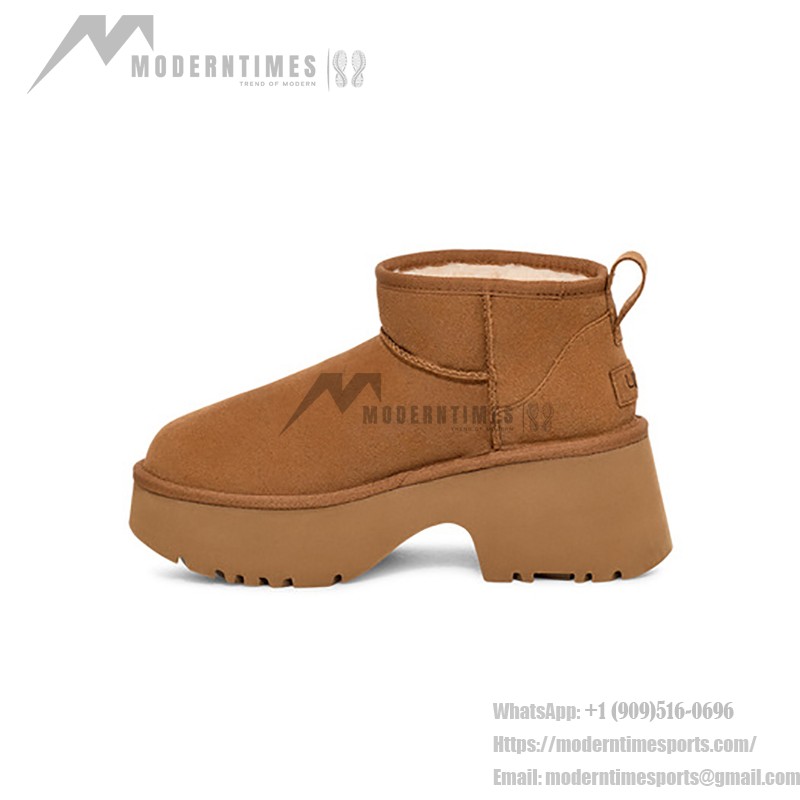 UGG レディース クラシック ウルトラ ミニ ニューハイツ チェスナット 1158311 - スタイリッシュで快適なシープスキンブーツ UGG レディース クラシック ウルトラ ミニ ニューハイツ チェスナット 1158311 - ハイプラットフォームシープスキンブーツ