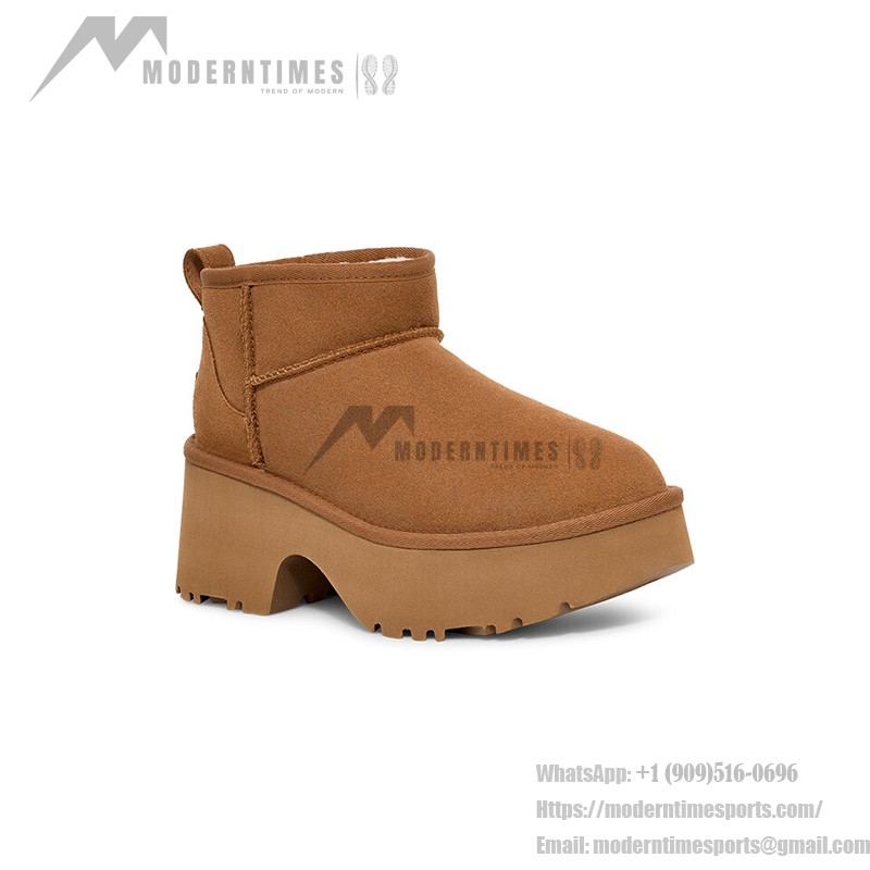 UGG レディース クラシック ウルトラ ミニ ニューハイツ チェスナット 1158311 - スタイリッシュで快適なシープスキンブーツ UGG レディース クラシック ウルトラ ミニ ニューハイツ チェスナット 1158311 - ハイプラットフォームシープスキンブーツ