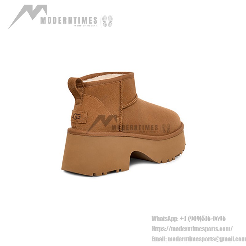 UGG レディース クラシック ウルトラ ミニ ニューハイツ チェスナット 1158311 - スタイリッシュで快適なシープスキンブーツ UGG レディース クラシック ウルトラ ミニ ニューハイツ チェスナット 1158311 - ハイプラットフォームシープスキンブーツ