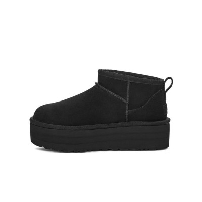 UGG レディース クラシック ウルトラ ミニ プラットフォーム ブラック：快適さと厚底デザインでスタイルアップ