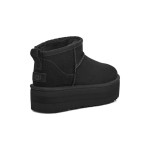 シープスキン裏地とスエードアッパーを備えたUGG レディース クラシック ウルトラ ミニ プラットフォーム ブラック シープスキン裏地とスエードアッパーを備えたUGG レディース クラシック ウルトラ ミニ プラットフォーム ブラック