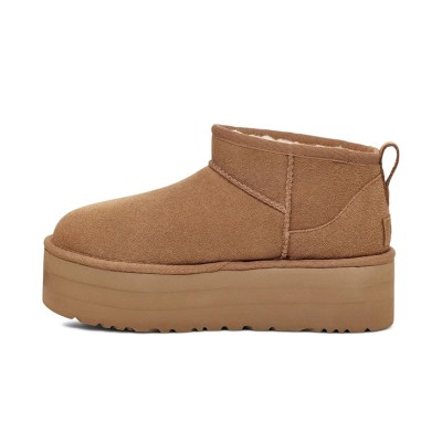 UGG レディース クラシック ウルトラ ミニ プラットフォーム チェスナット 1135092 - エレベートされたプラットフォームソール付きのスタイリッシュなシープスキンブーツ