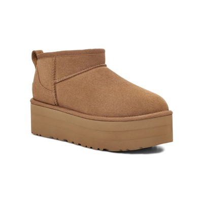 UGG レディース クラシック ウルトラ ミニ プラットフォーム チェスナット 1135092 - エレベートされたプラットフォームソール付きのスタイリッシュなシープスキンブーツ