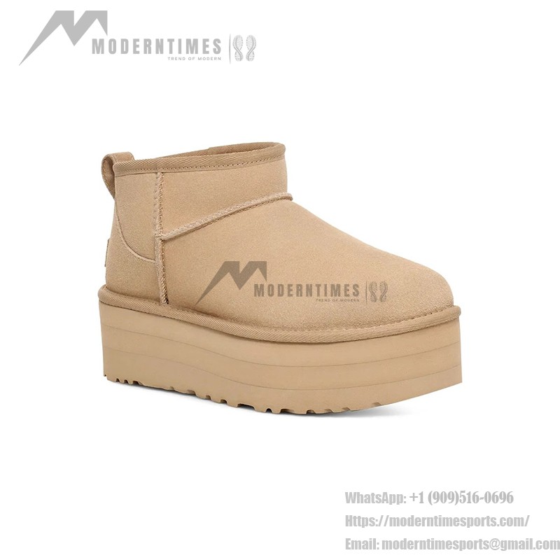 UGG レディース クラシック ウルトラ ミニ プラットフォーム 1135092 - トレンディで快適なシープスキンブーツ UGG レディース クラシック ウルトラ ミニ プラットフォーム 1135092 - シープスキンとスエードのプラットフォームソール付きブーツ