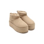 UGG レディース クラシック ウルトラ ミニ プラットフォーム 1135092 - トレンディで快適なシープスキンブーツ UGG レディース クラシック ウルトラ ミニ プラットフォーム 1135092 - シープスキンとスエードのプラットフォームソール付きブーツ