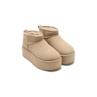 UGG レディース クラシック ウルトラ ミニ プラットフォーム 1135092 - エレベートされたプラットフォームソール付きトレンディシープスキンブーツ
