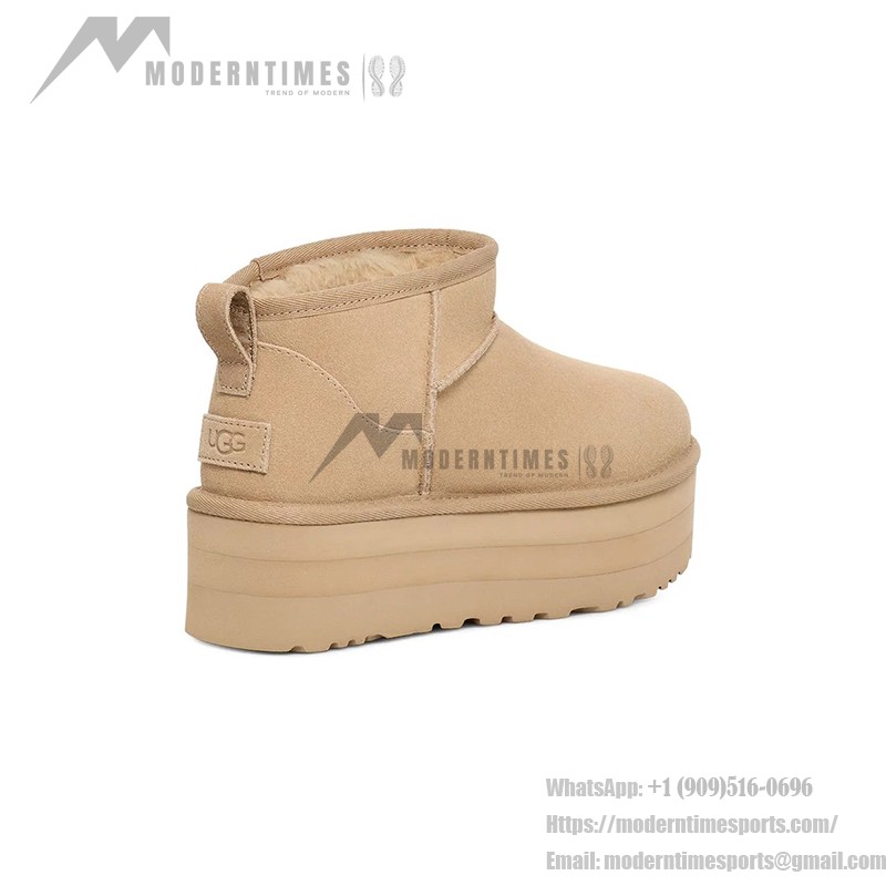 UGG レディース クラシック ウルトラ ミニ プラットフォーム 1135092 - トレンディで快適なシープスキンブーツ UGG レディース クラシック ウルトラ ミニ プラットフォーム 1135092 - シープスキンとスエードのプラットフォームソール付きブーツ