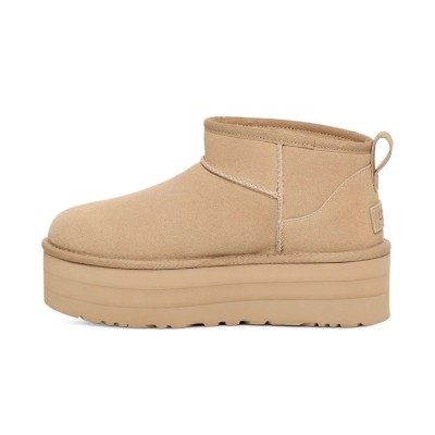 UGG レディース クラシック ウルトラ ミニ プラットフォーム 1135092 - エレベートされたプラットフォームソール付きトレンディシープスキンブーツ