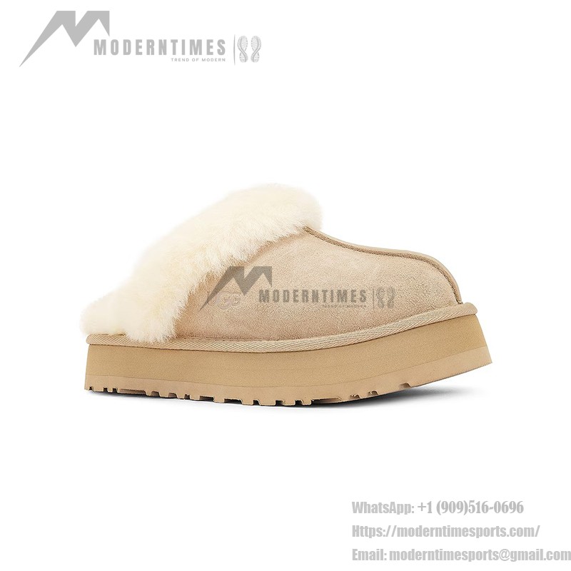 UGG ウィメンズ ディスケット スエード ファー プラットフォーム スリッパ 1122550 - 暖かくてスタイリッシュなシープスキン スリッパ UGG ウィメンズ ディスケット スエード ファー プラットフォーム スリッパ 1122550 - 室内外兼用の快適なシープスキン プラットフォームスリッパ