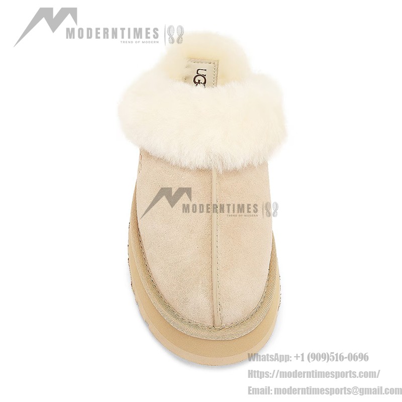 UGG ウィメンズ ディスケット スエード ファー プラットフォーム スリッパ 1122550 - 暖かくてスタイリッシュなシープスキン スリッパ UGG ウィメンズ ディスケット スエード ファー プラットフォーム スリッパ 1122550 - 室内外兼用の快適なシープスキン プラットフォームスリッパ