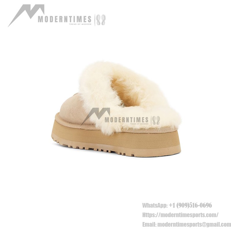 UGG ウィメンズ ディスケット スエード ファー プラットフォーム スリッパ 1122550 - 暖かくてスタイリッシュなシープスキン スリッパ UGG ウィメンズ ディスケット スエード ファー プラットフォーム スリッパ 1122550 - 室内外兼用の快適なシープスキン プラットフォームスリッパ