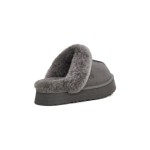 UGG ウィメンズ ディスケット スリッパ チャコール 1122550 - 暖かくてスタイリッシュなシープスキン スリッパ UGG ウィメンズ ディスケット スリッパ チャコール 1122550 - 室内外兼用の快適なシープスキン プラットフォームスリッパ