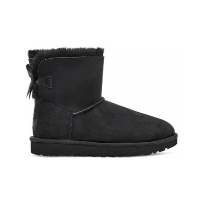 UGG ウィメンズ ミニ ベイリー ボウ II ブーツ ブラック 1016501 - スタイリッシュで快適なリボン付きミニ冬用ブーツ