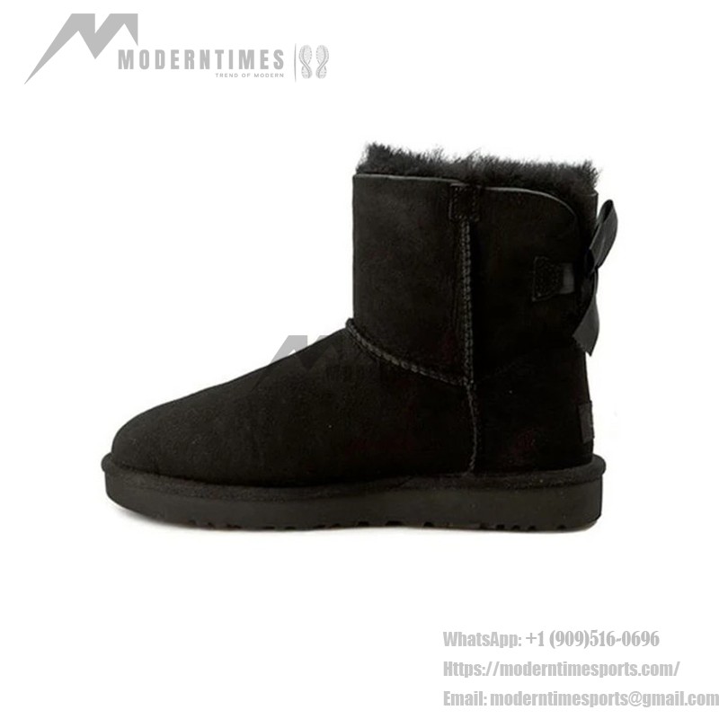 UGG Women's Mini Bailey Bow II Boot Black 1016501 - Stylish and Cozy Mini Winter Boots UGG Women's Mini Bailey Bow II Boot Black 1016501 - Mini Winter Boots with Bow Detail