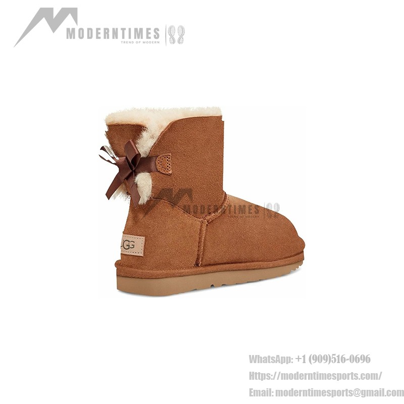 UGG レディース ミニ ベイリーボウ II ブーツ チェスナット - スタイリッシュなスエードとシープスキンライニングブーツ UGG レディース ミニ ベイリーボウ II ブーツ チェスナット 1016501 - スタイリッシュなスエードとシープスキンのブーツ