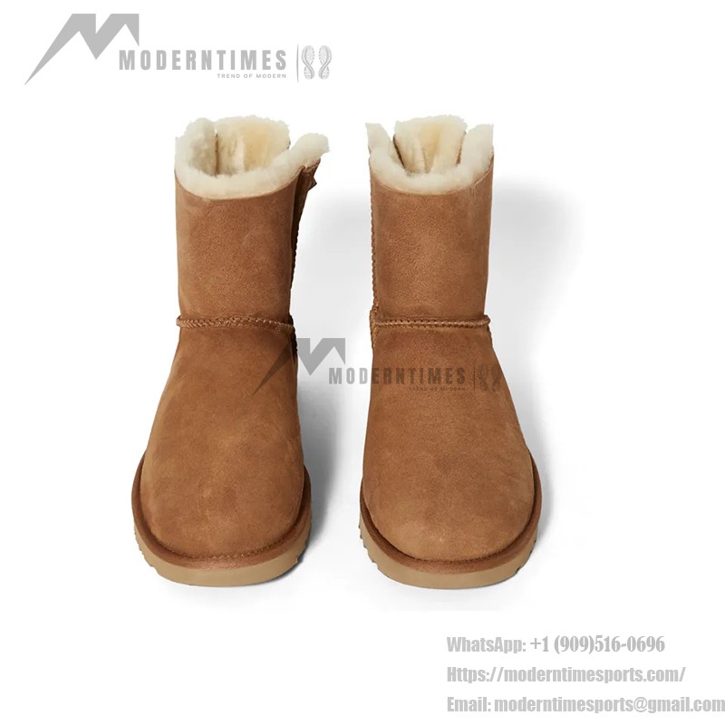 UGG レディース ミニ ベイリーボウ II ブーツ チェスナット - スタイリッシュなスエードとシープスキンライニングブーツ UGG レディース ミニ ベイリーボウ II ブーツ チェスナット 1016501 - スタイリッシュなスエードとシープスキンのブーツ