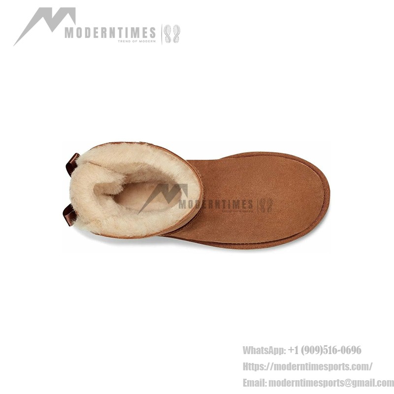 UGG レディース ミニ ベイリーボウ II ブーツ チェスナット - スタイリッシュなスエードとシープスキンライニングブーツ UGG レディース ミニ ベイリーボウ II ブーツ チェスナット 1016501 - スタイリッシュなスエードとシープスキンのブーツ