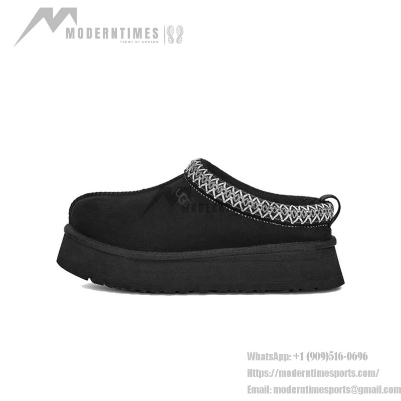 UGG レディース Tazz ブラック スリッパ – 型番 1122553-BLK UGG レディース Tazz ブラック スリッパ – ウール裏地の暖かい冬用フットウェア (型番 1122553-BLK)