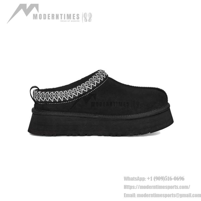 UGG レディース Tazz ブラック スリッパ – 型番 1122553-BLK UGG レディース Tazz ブラック スリッパ – ウール裏地の暖かい冬用フットウェア (型番 1122553-BLK)