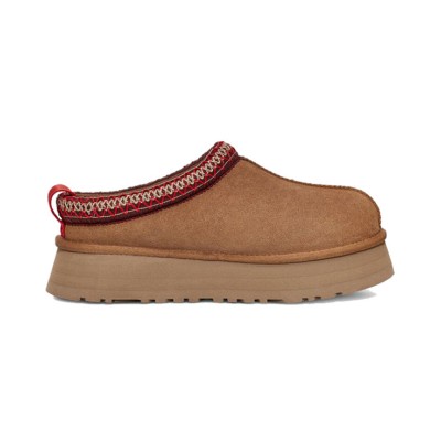 UGG レディース タズ スリッパ 栗色 1122553 - 室内外で履ける快適なシープスキンプラットフォームスリッパ