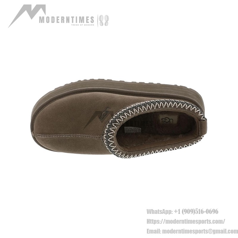 UGG レディース タズ スリッパ ヒッコリー 1122553 - スタイリッシュなプラットフォームスリッパ UGG レディース タズ スリッパ ヒッコリー 1122553 - 快適なシープスキンライニング付きスエードスリッパ