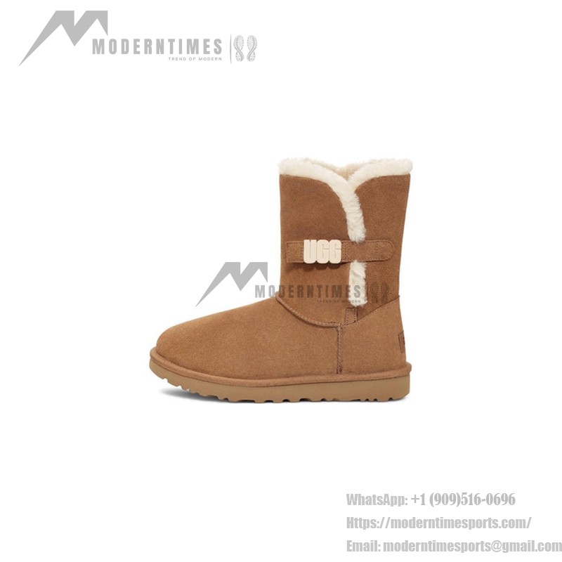 UGG レディース ベイリー B2S チェスナット 1153612:UGGバックル付きの快適シープスキンブーツ UGG レディース ベイリー B2S チェスナット 1153612、シープスキン裏地とUGGバックル付き