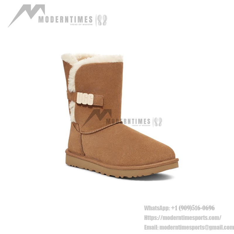 UGG レディース ベイリー B2S チェスナット 1153612:UGGバックル付きの快適シープスキンブーツ UGG レディース ベイリー B2S チェスナット 1153612、シープスキン裏地とUGGバックル付き