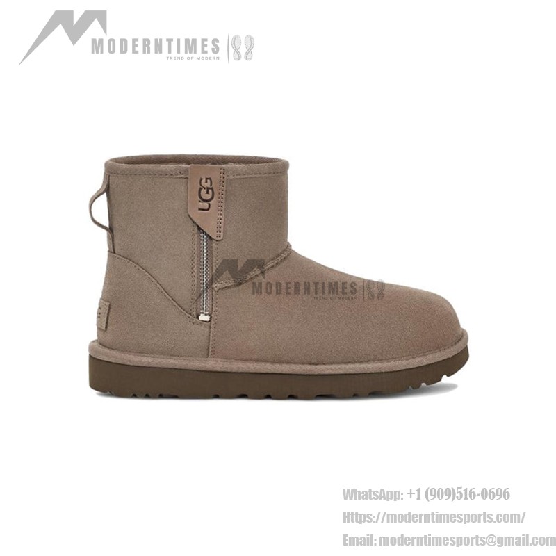 UGG Women's Classic Mini Bailey Zip Beige Grey UGG Women's Classic Mini Bailey Zip Beige Grey 1151230