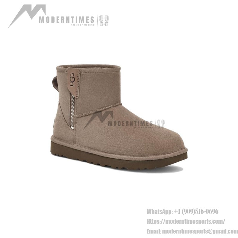 UGG Women's Classic Mini Bailey Zip Beige Grey UGG Women's Classic Mini Bailey Zip Beige Grey 1151230
