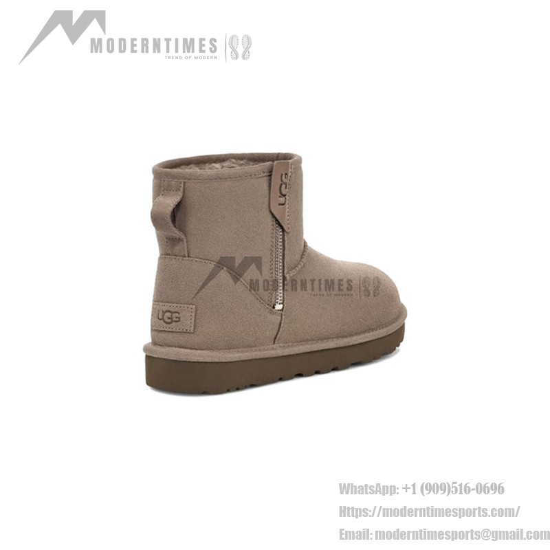 UGG Women's Classic Mini Bailey Zip Beige Grey UGG Women's Classic Mini Bailey Zip Beige Grey 1151230