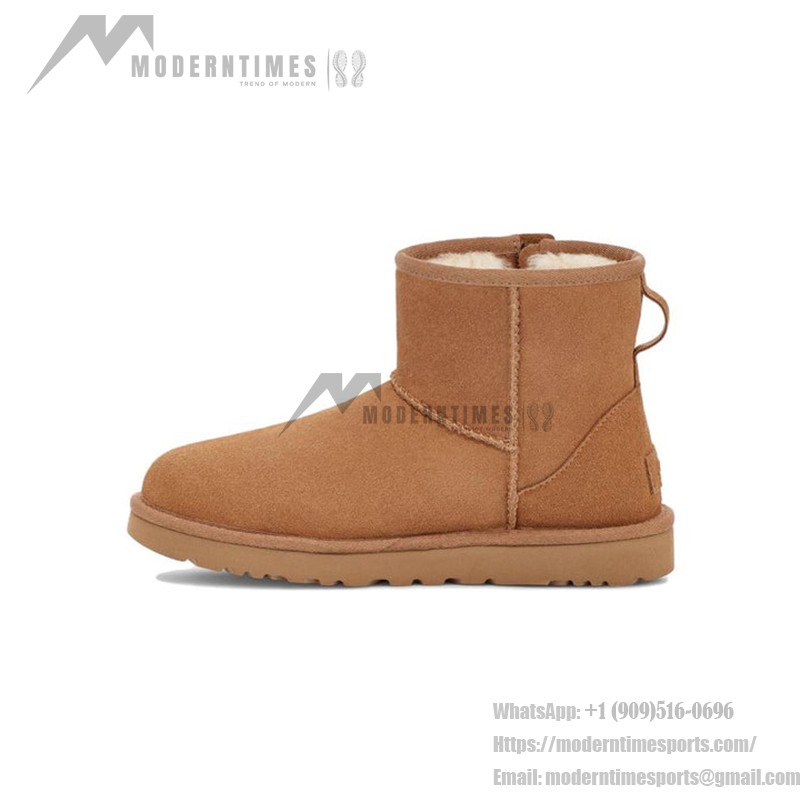UGG Classic Mini Bailey Zip Boots Chestnut 1151230 UGG Women's Classic Mini Bailey Zip Chestnut 1151230 - Sheepskin Lined Suede Boots