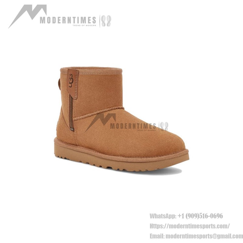 UGG Classic Mini Bailey Zip Boots Chestnut 1151230 UGG Women's Classic Mini Bailey Zip Chestnut 1151230 - Sheepskin Lined Suede Boots