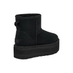 UGG クラシック ミニ プラットフォーム ブラック:快適でスタイリッシュな厚底ブーツ スエードアッパーとプラットフォームソールを備えたUGG クラシック ミニ プラットフォーム ブラックブーツ