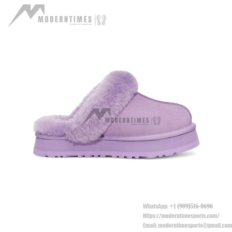 UGG ディスクエット パープル - 暖かさと快適さのためのシープスキンスリッパ UGG ディスクエット パープル 1122550 スリッパ - シープスキンとスエードの快適さ