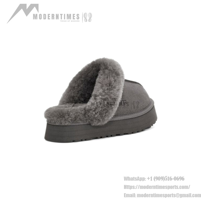 UGG ディスクエット グレー 1122550 - 毎日の快適さのためのシープスキンスリッパ UGG ディスクエット グレー 1122550 スリッパ - 快適なシープスキンとウールの裏地