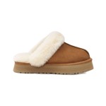 UGG ディスクエット チェスナット 1122550 - 毎日の快適さのためのシープスキンスリッパ UGG ディスクエット チェスナット 1122550 スリッパ - シープスキンとスエードの快適さ