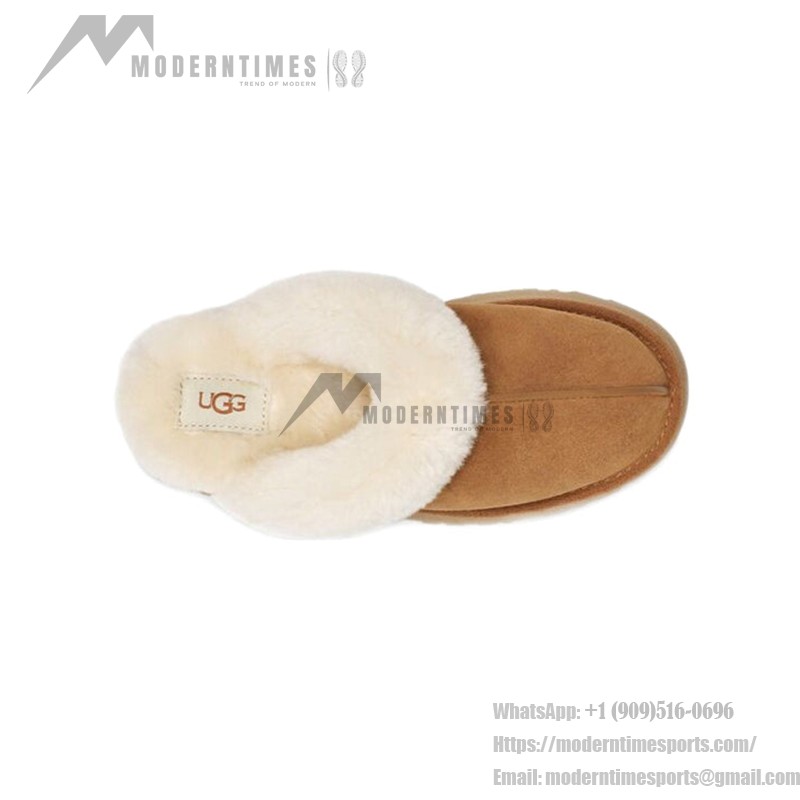 UGG ディスクエット チェスナット 1122550 - 毎日の快適さのためのシープスキンスリッパ UGG ディスクエット チェスナット 1122550 スリッパ - シープスキンとスエードの快適さ