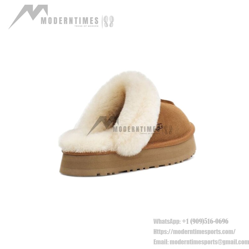 UGG ディスクエット チェスナット 1122550 - 毎日の快適さのためのシープスキンスリッパ UGG ディスクエット チェスナット 1122550 スリッパ - シープスキンとスエードの快適さ