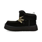 UGG レディース ファンカラ キャビン カフ ブーツ ブラック 1143954:快適なシープスキン裏地付きレースアップブーツ UGG レディース ファンカラ キャビン カフ ブーツ ブラック 1143954、シープスキン裏地とレースアップデザイン付き