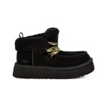 UGG レディース ファンカラ キャビン カフ ブーツ ブラック 1143954:快適なシープスキン裏地付きレースアップブーツ UGG レディース ファンカラ キャビン カフ ブーツ ブラック 1143954、シープスキン裏地とレースアップデザイン付き