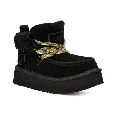 UGG レディース ファンカラ キャビン カフ ブーツ ブラック 1143954：スタイリッシュなレースアップデザインの快適シープスキンブーツ