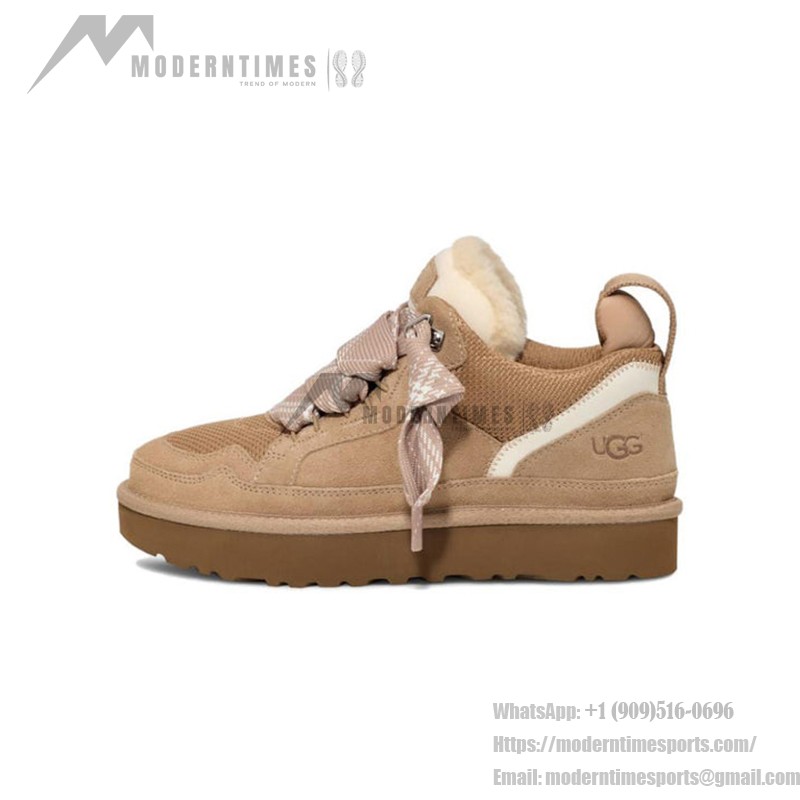 UGG Women's Lowmel Sand 1144032 - Suede Sneakers UGG Women's Lowmel Sand 1144032 - Stylish Suede Sneakers with Sheepskin Lining