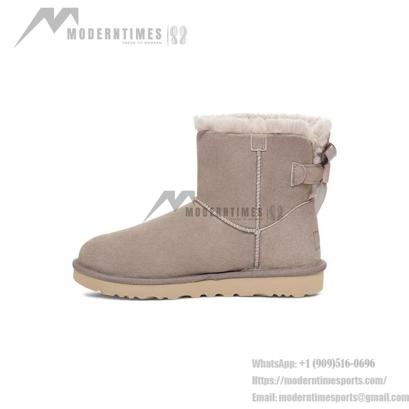 UGG Women's Mini Bailey Bow II Grey 1153611 - Warm and Stylish Ankle Boots with Bow Detail UGG Women's Mini Bailey Bow II Grey 1153611 - Cozy Sheepskin Ankle Boots with Stylish Bow Detail