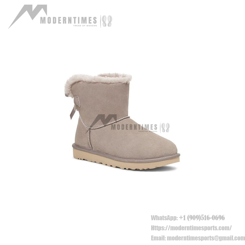 UGG Women's Mini Bailey Bow II Grey 1153611 - Warm and Stylish Ankle Boots with Bow Detail UGG Women's Mini Bailey Bow II Grey 1153611 - Cozy Sheepskin Ankle Boots with Stylish Bow Detail